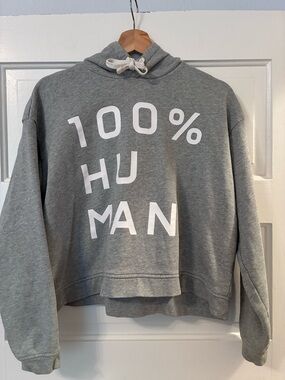 Everlane Gray '100% HUMAN' Pullover Hoodie Size Small